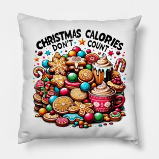 Christmas Calories Don't Count Vintage Baking Pillow