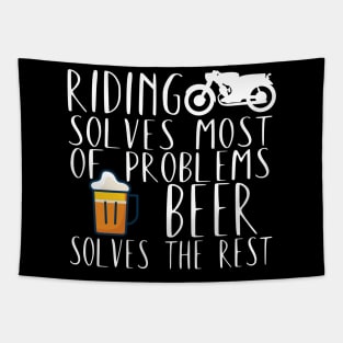 Motorcycle riding problems beer Tapestry