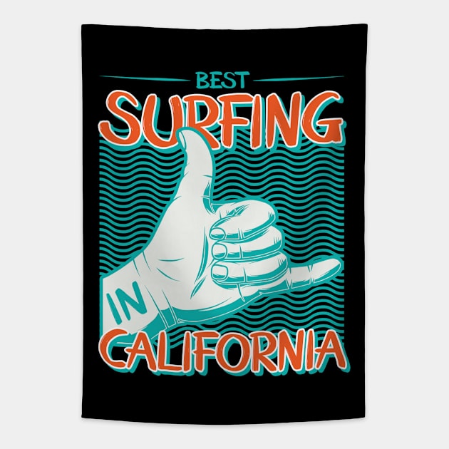 Best Surfing In california Gift Tshirt Tapestry by gdimido