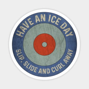 Have An Ice Day Vintage Curling Player Magnet