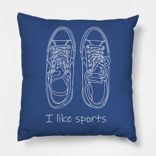 I like sports. Sneakers. White line art work Pillow