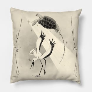 Stork and turtle dancing salsa trick Pillow