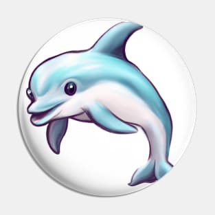 Cute Dolphin Drawing Pin