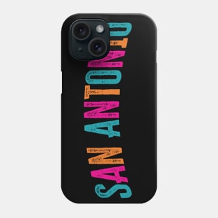 San Antonio Arched Distressed Letters Phone Case