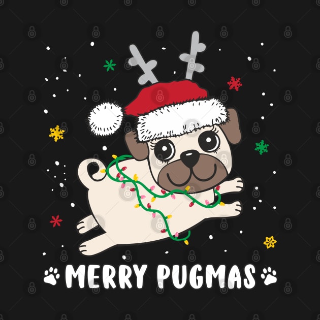 Christmas Merry Pugmas Cute Pug X-Mas Party Pug Lover by FloraLi