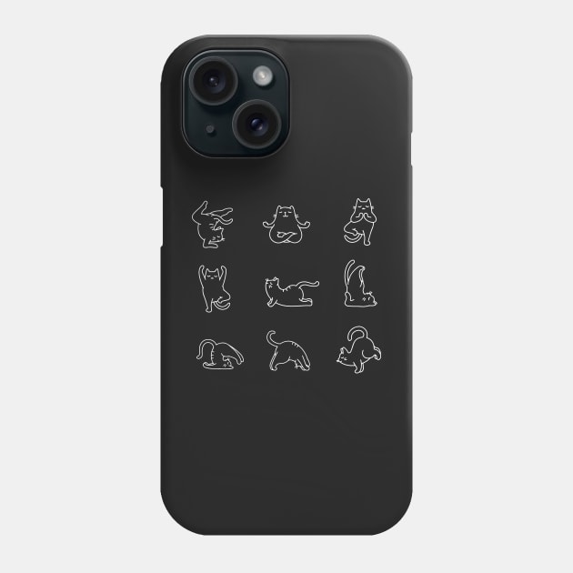 White yoga cats Phone Case by Pacesyte