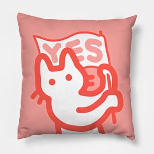 owie waving a yes flag Pillow