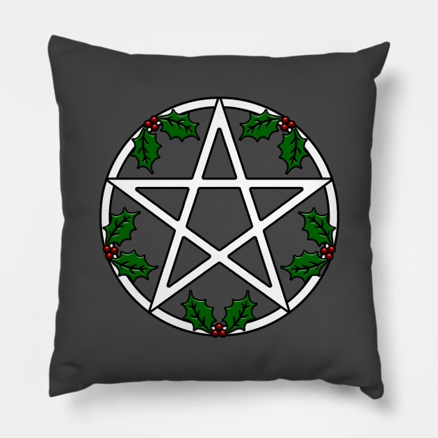 Holly Pentacle Pillow by Dark Night Designs