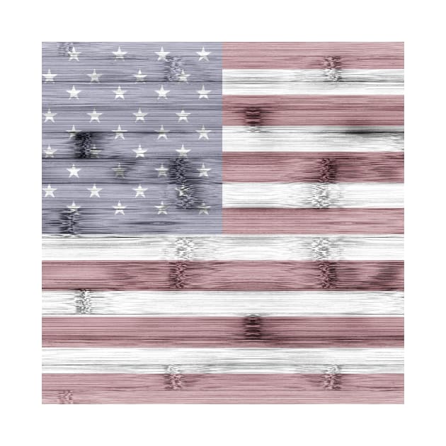 Rustic Red White Blue Wood USA flag by PLdesign