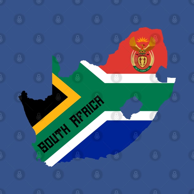 South Africa flag & map by Travellers