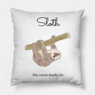 sloth the cutest deadly sin Pillow