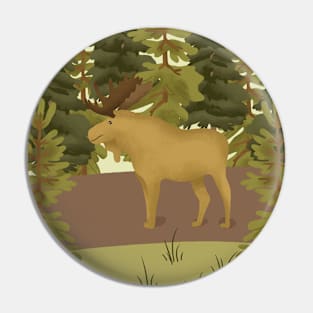 Forest Moose Pin