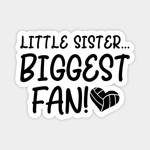 Little Sister Biggest Fan Volleyball Heart Team Gift graphic Magnet by nikkidawn74