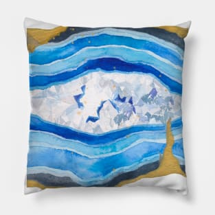 Agate Slice Watercolour Illustration Pillow