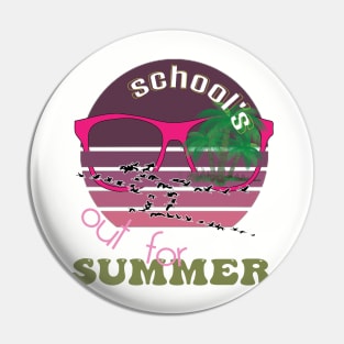 cute retro last day of school school's out for summer teacher Pin