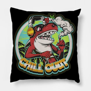 Hip Hop Shark Chill Out Artwork Pillow