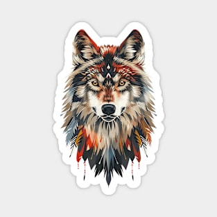 Native American Wolf Magnet