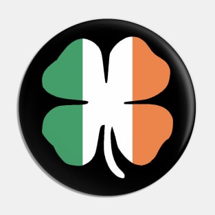 St. Patrick's Day Irish  Flag Shirt Shamrock Pin