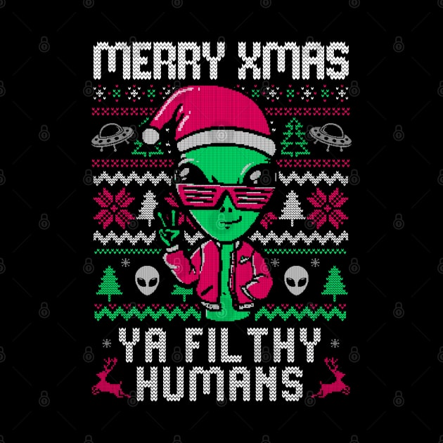 Alien Christmas - Funny Ugly Sweater Xmas Gift by eduely