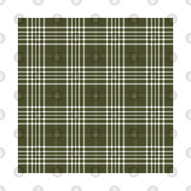 Sage Green and White Tartan Plaid Pattern by teezeedy