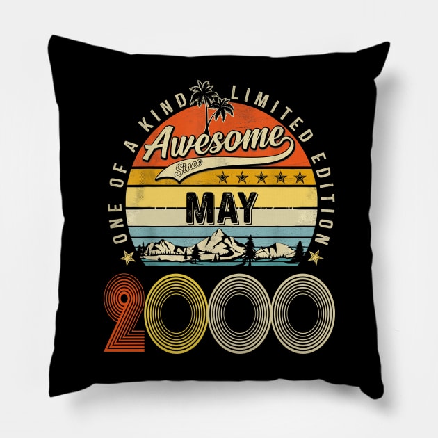 Awesome Since May 2000 Vintage 23rd Birthday Pillow by Ripke Jesus