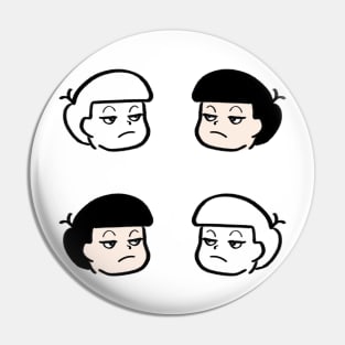 Not amused reaction face Pin