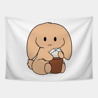 Tan Bunny Ice Coffee Tapestry