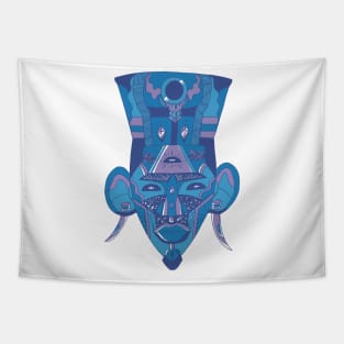 Mountain Blue African Mask 6 Tapestry