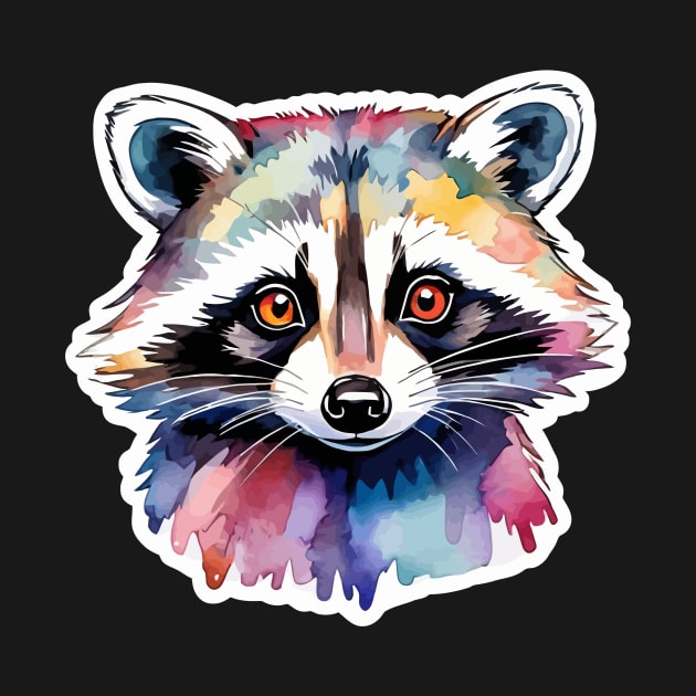 Raccoon Watercolor by FluffigerSchuh