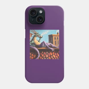 Green Purple Dragon Drinking Coffee Phone Case
