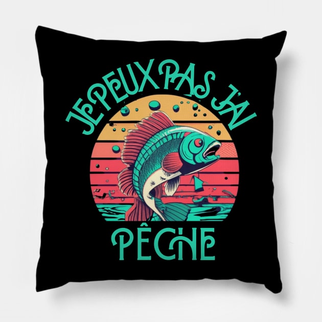 Je Peux Pas J'Ai Pêcheur Pêche Sport Poisson Homme Pillow by click2print