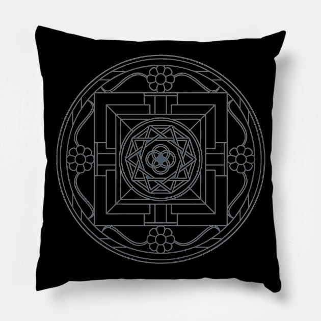 A Black Geometric Pattern Pillow by Nuletto