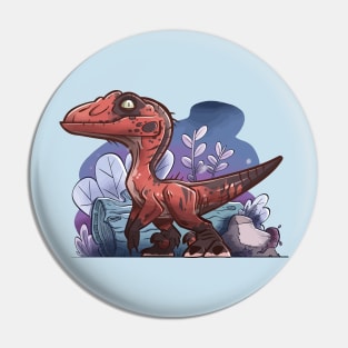 Ravishing Red Raptor: Velociraptor Pin