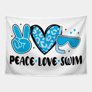 Peace love swim - swimmer design Tapestry