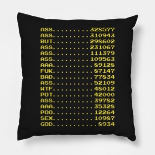 Cool Kids Arcade High Score List Pillow