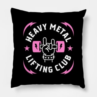 Heavy Metal Lifting Club (Pink) Pillow