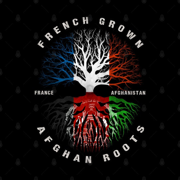 French Grown Afghan Roots Afghanistan Flag by heart teeshirt