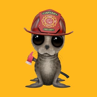 Cute Baby Seal Firefighter T-Shirt