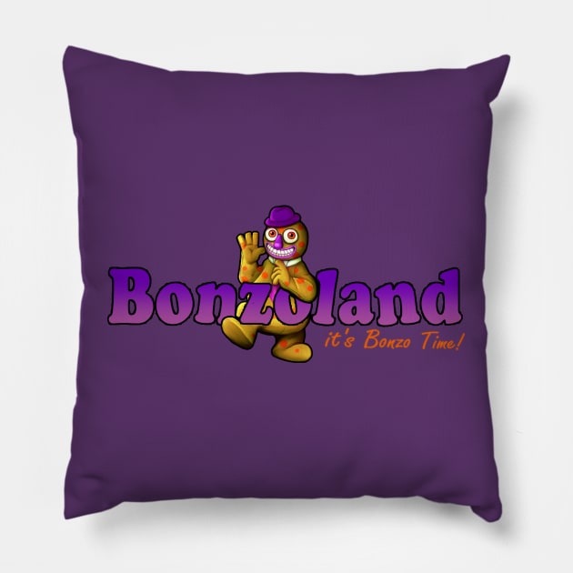 Welcome to Bonzoland! Pillow by Rusty Quill