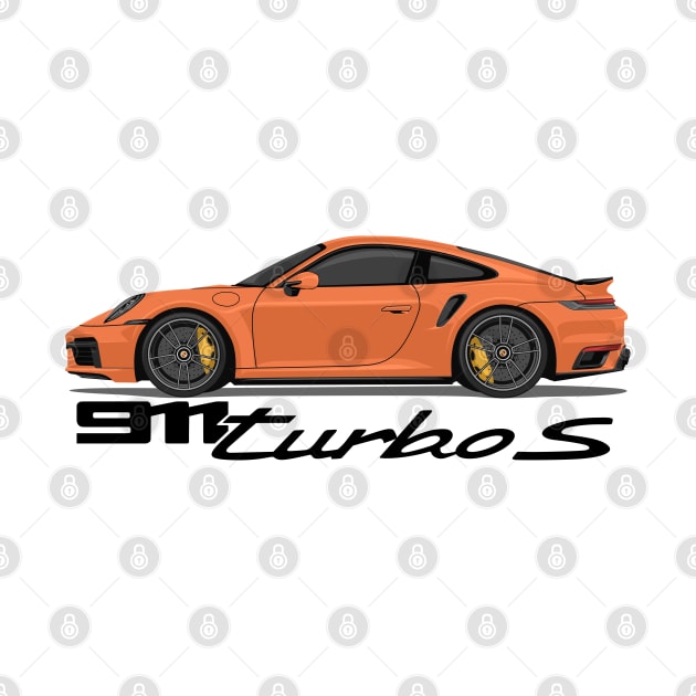 supercar 911 turbo s 992 orange by creative.z