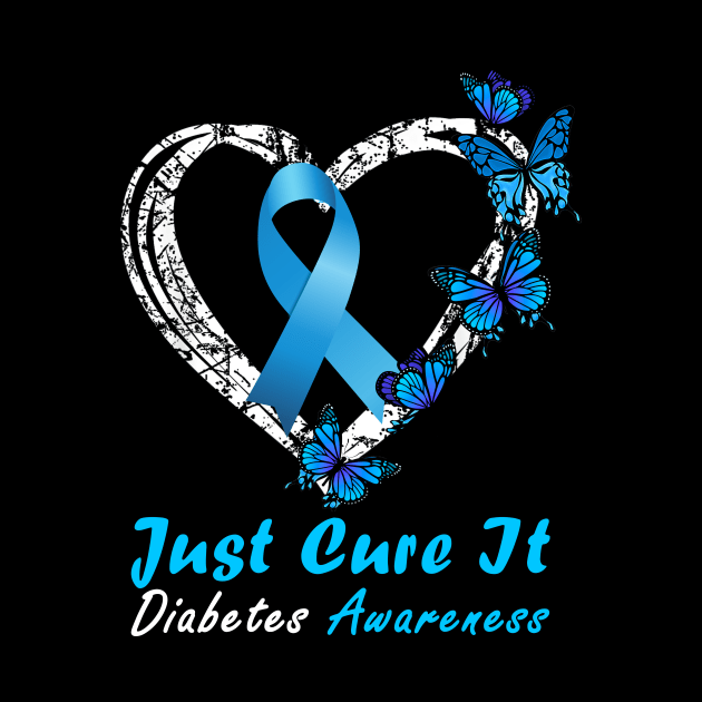 Just Cure It Diabetes Awareness Ribbon Butterfly by thuylinh8