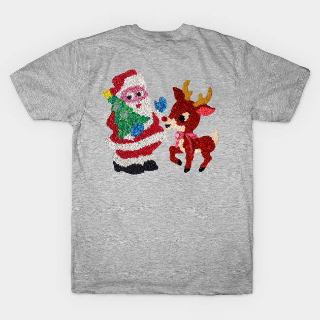 Santa & Rudolph Vintage Melted Plastic - Christmas - T-Shirt