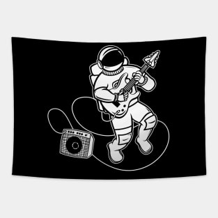 Astronaut Rockstar (White Fill) Tapestry