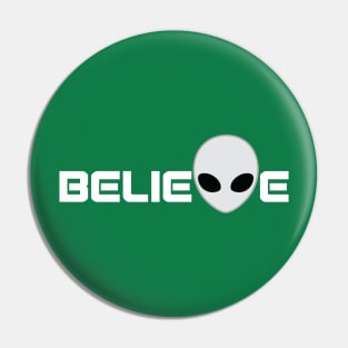 Grey Alien Believe Pin