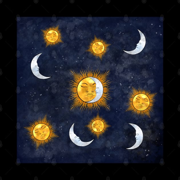 Sun and moon pattern by Kcinnik