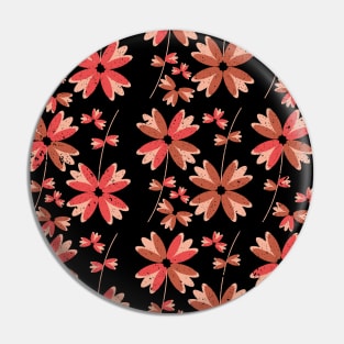 Colorful Flowers Floral Pattern Pin