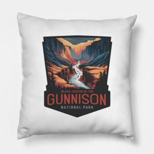 Elegant Black Canyon of the Gunnison National Park Emblem Pillow