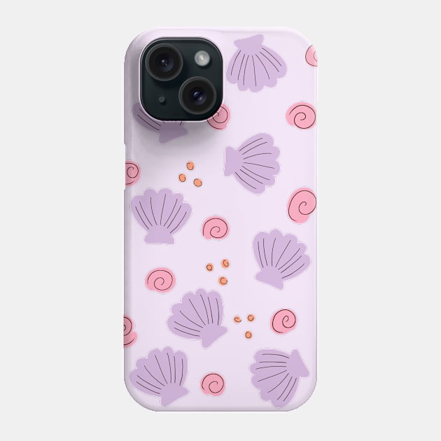 Seashells from the beach - Lilac Phone Case by Natalisa