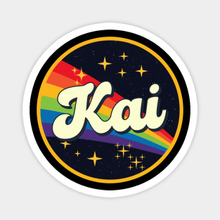 Kai // Rainbow In Space Vintage Style Magnet