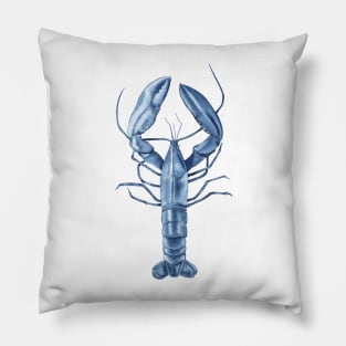 Blue watercolor lobster Pillow